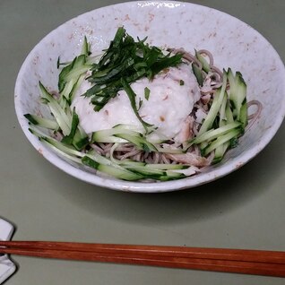 梅とろろ混ぜ蕎麦